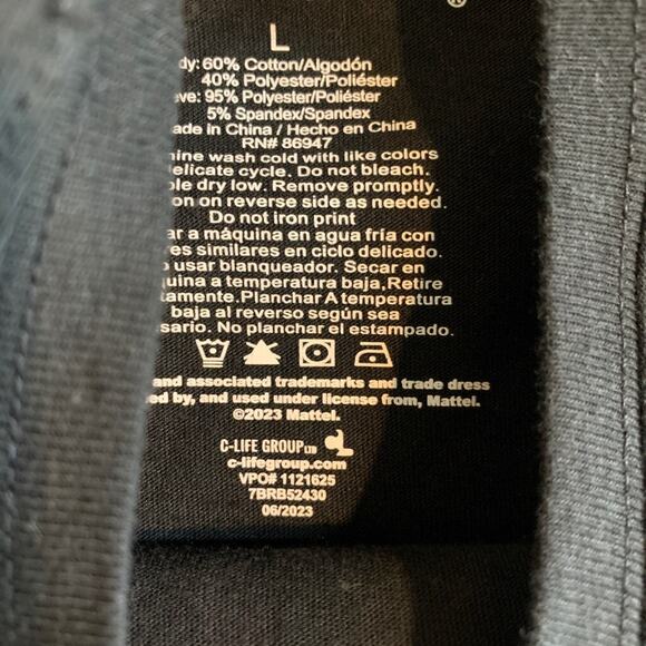 Barbie Top Womens L large Black Cropped Logo Mesh Long Sleeve Y2K Layered *READ - Picture 11 of 14